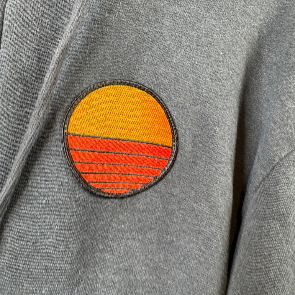 Aviator Nation Womens Charcoal Gray Sunset Patch Cropped Full Zip Hoodie Size M - Picture 4 of 8
